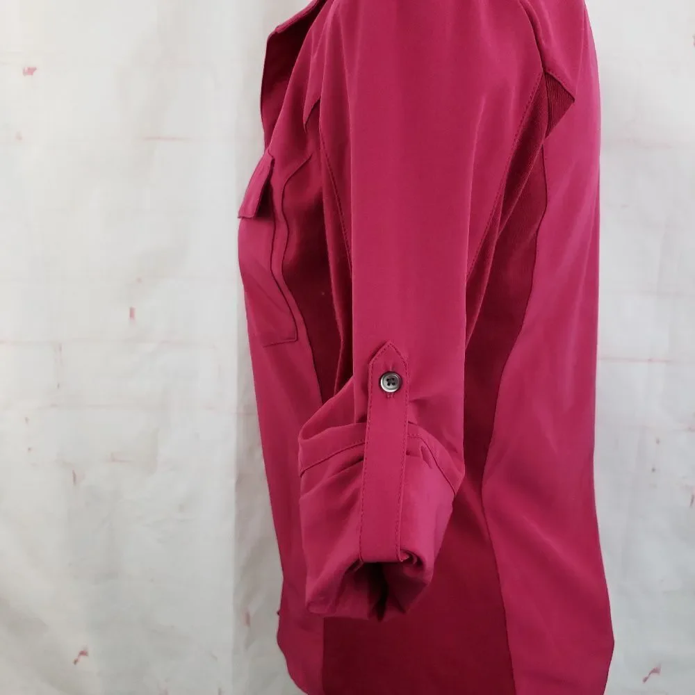 3/$25 Lucy XS button up soft raspberry magenta - Picture 5 of 7